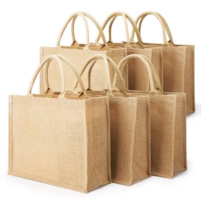 China Custom Organic Reusable Jute New Eco Trends Shopping Bag Shopping Grocery Cotton Burlap Jute Tote Bag for sale