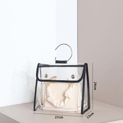 China High Quality Waterproof PVC Clear Plastic Bag With Snap Button Transparent Handbag Women's PVC Dry Bag for sale