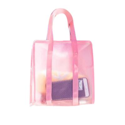 China 2021 Custom High Quality Transparent PVC Gift Shopping Bag PVC Bag Zipper Shopping Gym Bags for sale