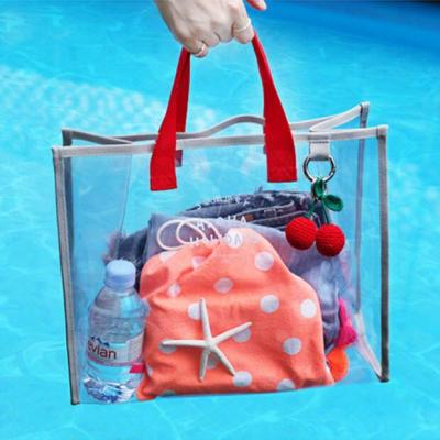 China 2021 High Quality Beach Bag PVC Sports Bag Shopping Clear Waterproof PVC Tote Bag for sale