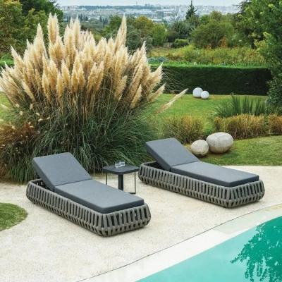 China Modern hot sale modern patio aluminium luxury chaise lounge furniture beach poolside sunbed chair high end outdoor garden sun lounge for sale