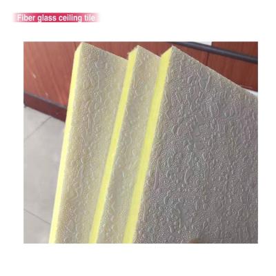 China Interion Decoration Acoustic White Blend Jet Tiles Fiberglass Acoustic Ceiling Tiles for sale