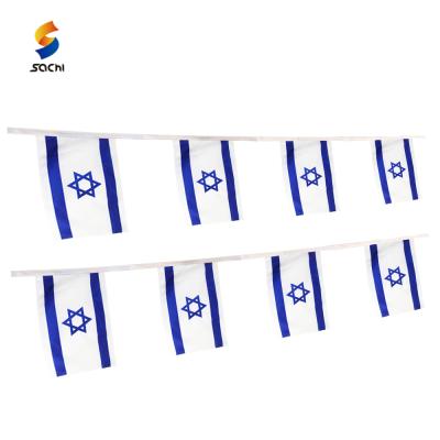 China 2022 Outdoor Advertising Display Flags World Polyester Print String Flag Sport Game Event Blue White Star Israel Flags for sale