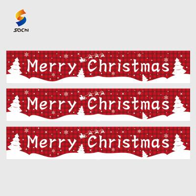 China Health Care Institution Large Format Merry Christmas Banner Polyester Banner New Year Christmas Hanging Party Decor Supplies Indoor Outdoor Yard Banner for sale