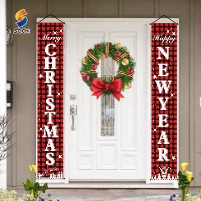 China Natalizio Red Christmas Banner Decorations in Large Light Merry Christmas Banner Size Outdoor and Indoor Hanging Decor Banner for sale