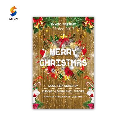 China Store Large Quantity Factory Supply Shopping Mall Merry Christmas Poster Design For New Year for sale