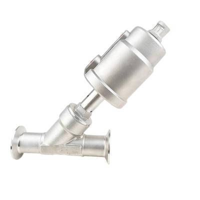 China 2/2 Angle Seat Tri Clamp Way Sanitary Connection Stainless Steel Piston Sanitary Grade Y Piston General Pneumatic Valve for sale