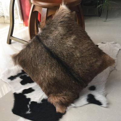 China Eco - Friendly Natural Color Goat Fur Pillow for sale