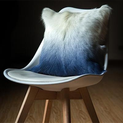 China Real Fur Factory Real Goat Fur Pillows 40x40 Square Tile With Long Curly Hair for sale