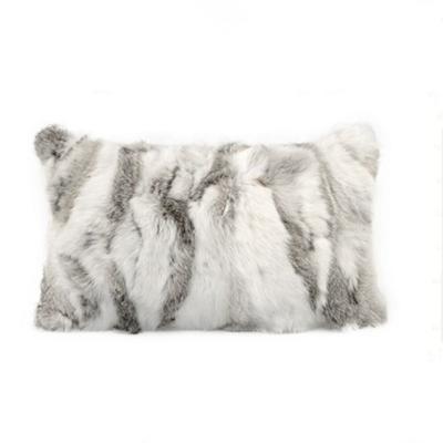 China 100% real eco-friendly natural color rabbit fur pillow for sale