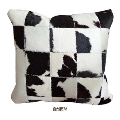 China Cow Natural Leather Fur Bedding Color Quilting Pillow for sale