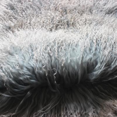 China Auto upholstery 2021 new long curly hair mongolian lamb fur blankets for living room for sale