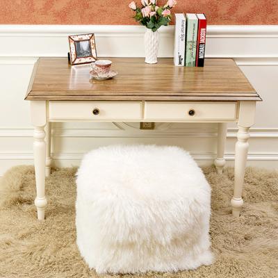 China Eco - Friendly White Color Tibetan Lamb Fur Seat Covers For Stools Chairs for sale