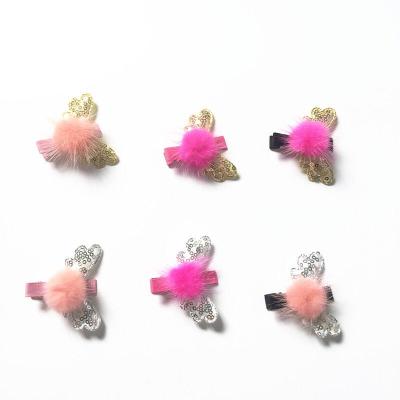 China Kids Girl Birthday Gift Design Mink Pastel Hair Clip for sale