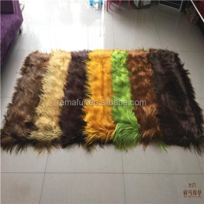 China auto upholstery LONG HAIR GOAT FUR PLATE BRIGHT COLOR FOR WOMAN GARMENT for sale