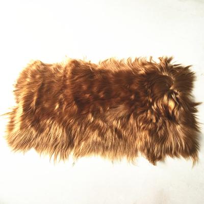 China Garment Factory Direct Good Quality Goat Hair Fur Flat Long Khaki Skin for sale