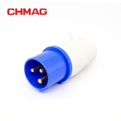 China Industrial 5 Phase Blue Flat Terminals 013 16A 32A 3 Pins Male Female Industrial Socket For Industrial for sale