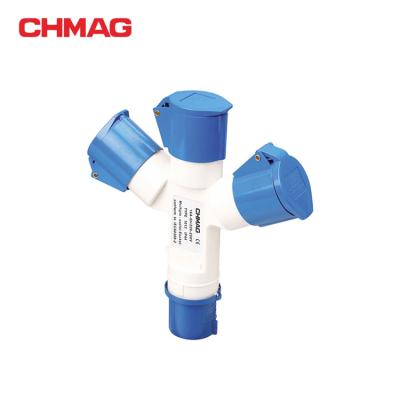 China CHMAG 16A 110V High Quality Industrial Plug and Socket 3 Way Splitter for sale