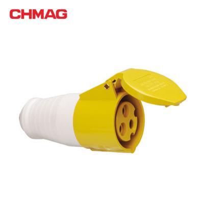 China Yellow Industrial 16A 32A 3P IP44 213-4 Plug and Socket Connector Mobile Socket for sale