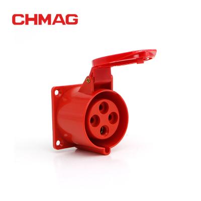 China CHMAG IP44 Industrial Socket 3 Pin 16A / 32A 314 / 324 Industrial Socket 4 Phase for sale