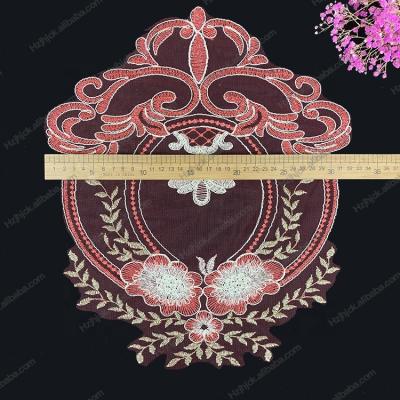 China Other High Quality Customized Woven Embroidery Lace Applique For Home Textile Table Cloth Clothes Carpet for sale