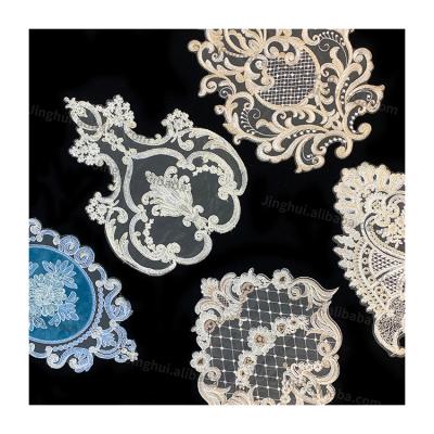 China Viable Lace Embroidery Sewing Custom Color Fabric Cheap Bridal Tulle Lace Fabric For Table Cloth for sale