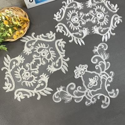 China Cavity Viable Design Lace Embroidery Flower Water Soluble Patch Lace Applique For Diy Clothing Sewing Accessories for sale