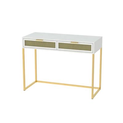 China Modern High Quality Modern Accent Furniture Dressing White Makeup Table Drawers Bedroom Rattan Dresser for sale