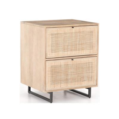 China BELLEWORKS Rattan Furniture Storage Cabinets Custom Modern Wooden Rattan Drawer Side Nightstand (Other) Side Table for sale