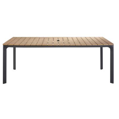 China Modern high quality wood iron table garden portable camping wooden outdoor patio dining tables for sale