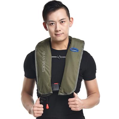 China Oxford Cloth CE Certified ISO 12402 Inflatable Harness System Green Life Jacket - 150N Safety Swimming and Surfing Life Vest for Adults for sale