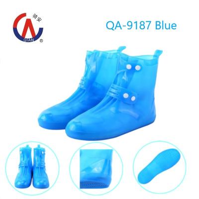 China QA-9187/9186 - Blue 100% PVC Shoe Cover Waterproof Personal Protective Boot Waterproof Waterproof Shoe Cover for Women and Men, Adults and Children. for sale