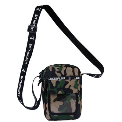 China Outdoor Zipper Closure Camping Bag Camouflage Oxford Cross - Body Shoulder Chest Sling Bag With PVC for sale