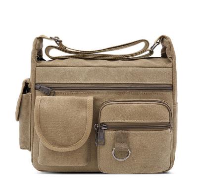 China Custom Made Leisure Wholesale Canvas Men Messenger Bags Crossbody Sling Handbags Shoulder Messenger Bag for sale