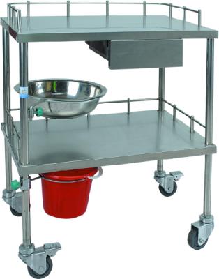 China Contemporary Stainless Steel Trollet Medical Instrument Dressing Trolley With Bucket for sale