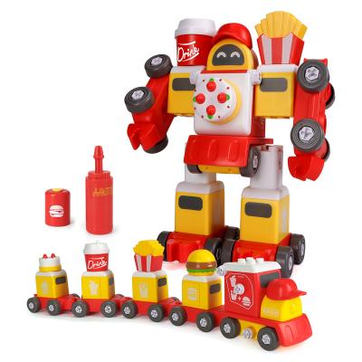 China ERCHAOXI Best Toy 2 IN 1 Train Educational Toys Disassemble Train Robot For Kids Boys Girls 22.8x11.6x22.5cm for sale