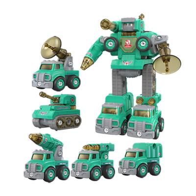 China 2020 hot sale building toy 5 in 1 large deformation peace robot defense building blocks for kids toys for sale