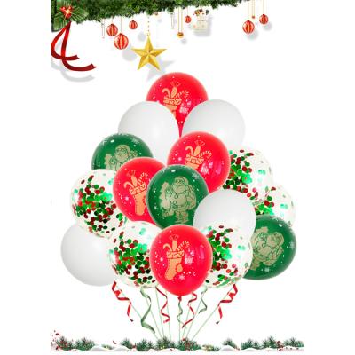 China Wholesale Party Decoration Christmas Balloon Set For Merry Christmas Party Decoration 12 Inch Round Latex Red Green Balloon for sale