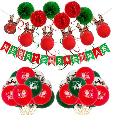 China 2021 New Arrival Christmas Theme Latex Round Latex Balloons And Banner Sets Christmas Party Decoration Supplies for sale