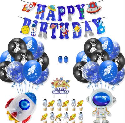 China Gift Toy Custom Space Astronaut Theme Baby Birthday Party Supplies Party Decoration Balloons Party Banners for sale