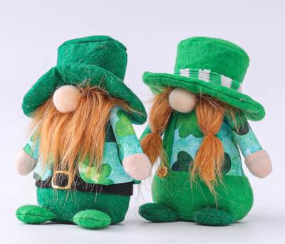 China 2021 St Patrick's Day Cute Green Faceless Dolls St Patrick's Day Creative Irish Faceless Dolls Easter Party Decorations Plush Toy Factory Direct for sale