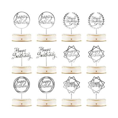 China 12pcs Acrylic Cake Topper Acrylic Cupcake Topper for Various Birthday Cake Decoration for Kids Baby Shower Party Supplies for sale