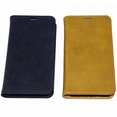 China Eco-friendly Cow Split Leather Wallet Phone Case With Card Holder Flip Protective Cover For Iphone X for sale