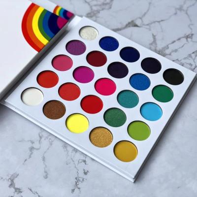 China 25 Colors Rainbow Private Label Eyeshadow Palette Waterproof High Pigmented Matte Eyeshadow Palette for sale