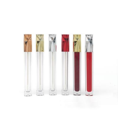 China High Quality Direct Square Shape Custom Lip Gloss Tube, Gold and Silver Lip Gloss Container for sale