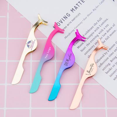 China Russian Fake Nipper Clip Volume Lash Private Label Glitter Eyelash Applicator Tool Eyelash Extension Tweezers for sale