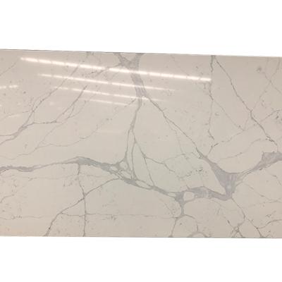 China Cheap Price Durable Chinese Calacatta Quartz Countertops Vanity Tops White Engineered Stone Worktop for sale