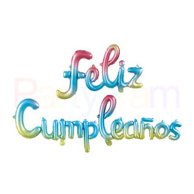 China 16 inch alphabet cumpleanos de feliz aluminum balloon birthday decoration new spanish birthday party interesting balloon for birthday decoration for sale