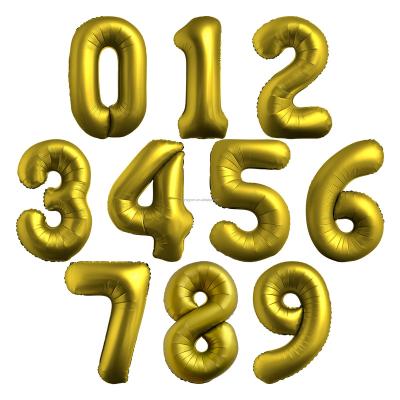 China Large Size 40 Inch Gold Big Numbers Helium Foil Balloons Toy Gift Toy Best Selling Gift for sale