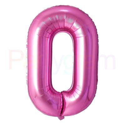 China 40 Inch Size Large Pink Large Number Foil Balloons Advertising Toy Zero Advertising Toy Globe Digit Air Balloons Birthday Decorations for sale